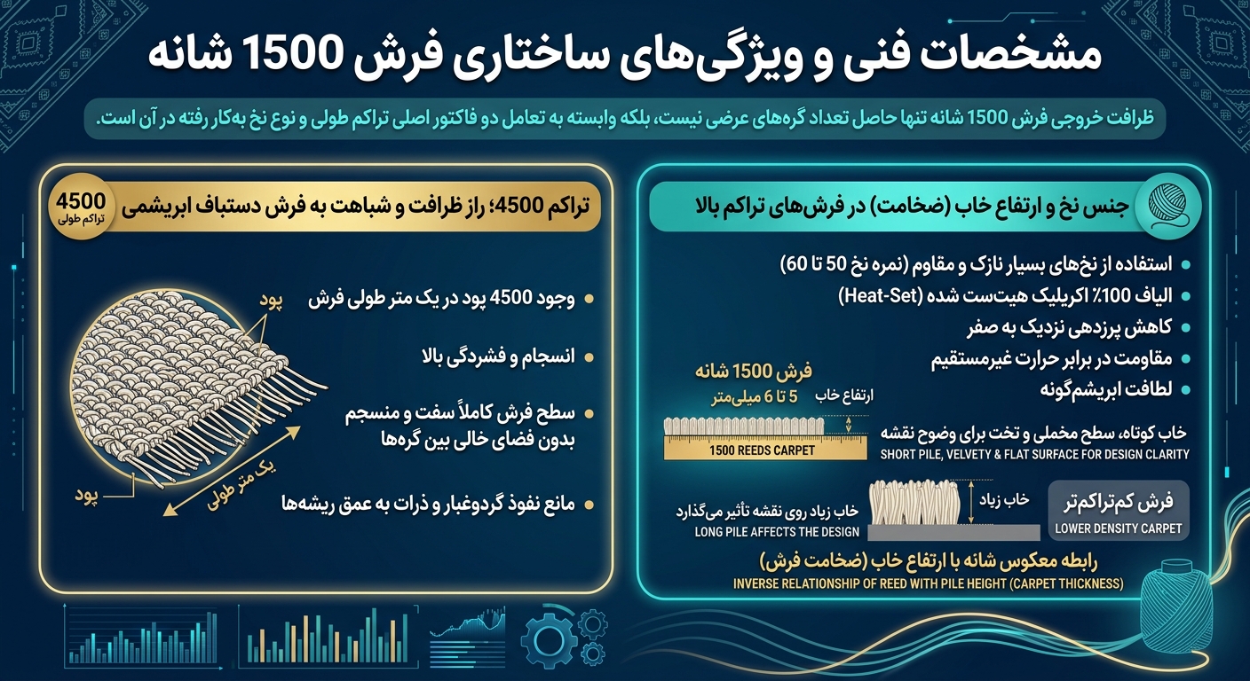 مشخصات فنی فرش 1500 شانه