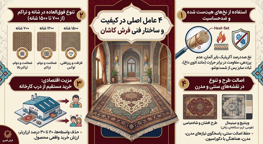 چهار عامل اصلی در کیفیت و ساختار فرش ماشینی